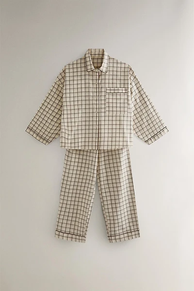 CHRISTMAS CHECK COTTON PAJAMA SET