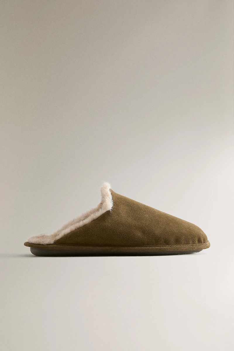 CHAUSSONS CUIR CHAUDS