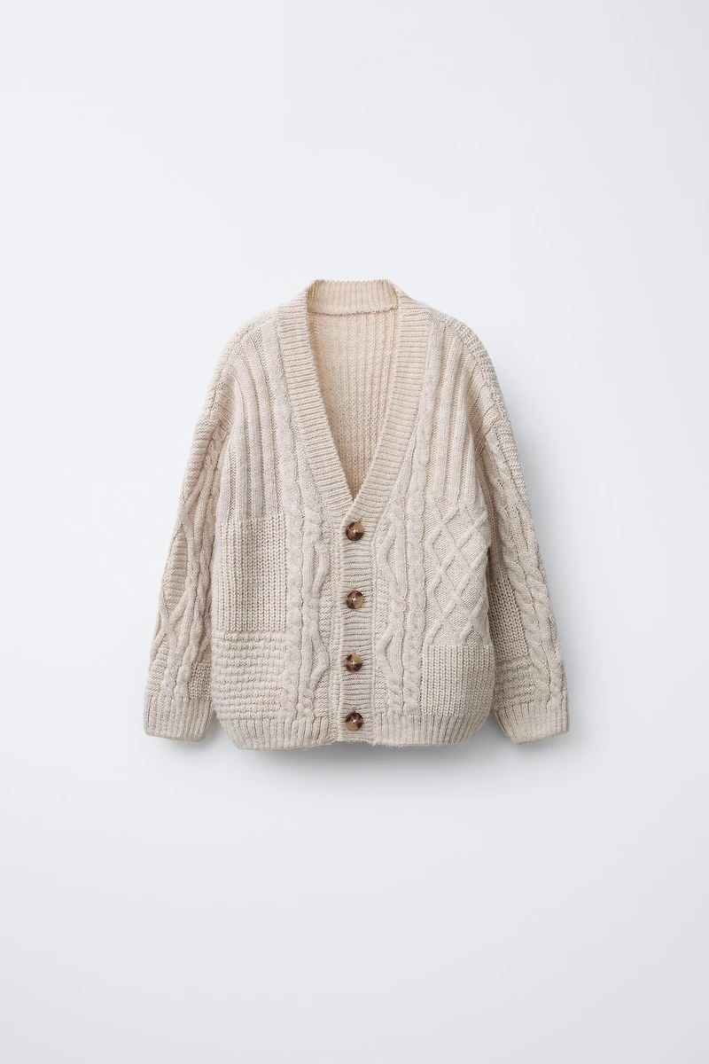 PATCHWORK KNIT CARDIGAN