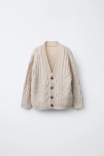 PATCHWORK KNIT CARDIGAN