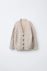 PATCHWORK KNIT CARDIGAN