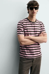 T-SHIRT EN JACQUARD À RAYURES