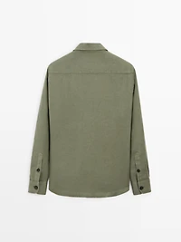 Heavy linen overshirt with pocket details