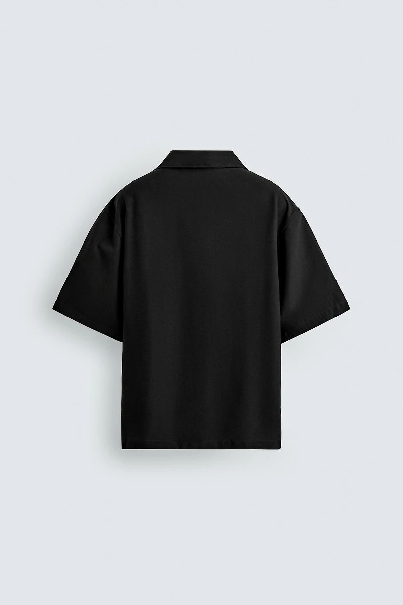 RELAXED FIT FLOWY POLO SHIRT
