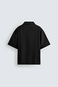 RELAXED FIT FLOWY POLO SHIRT