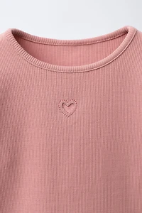 RIBBED HEART T-SHIRT