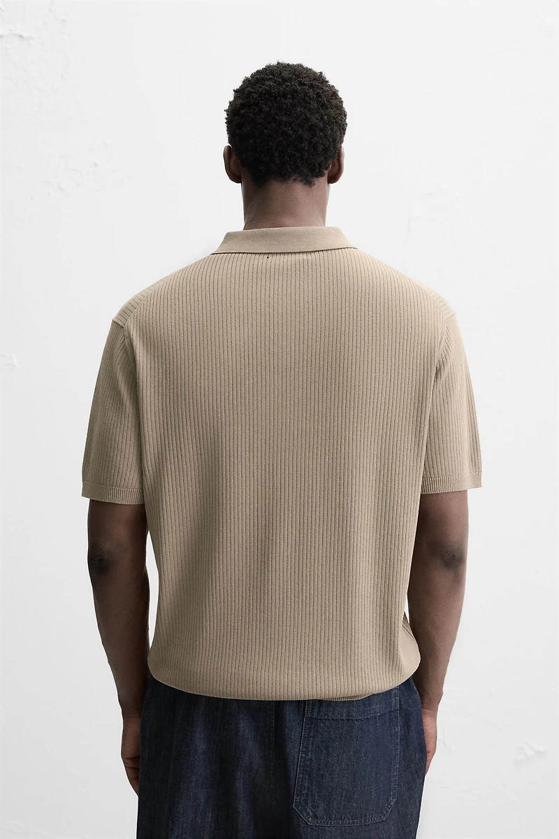 RIB KNIT POLO SHIRT