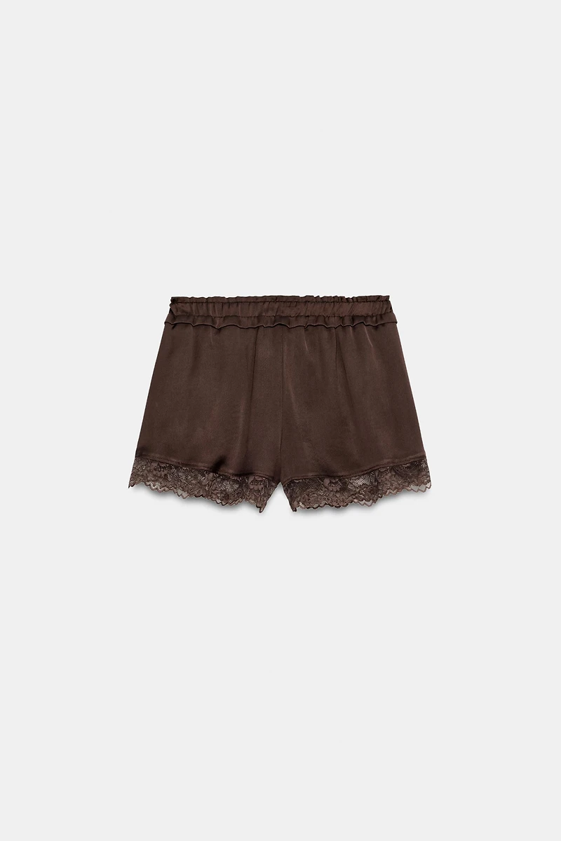LACE TRIM SHORTS