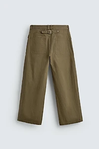 WIDE FIT PANTS WITH BELT LOOP