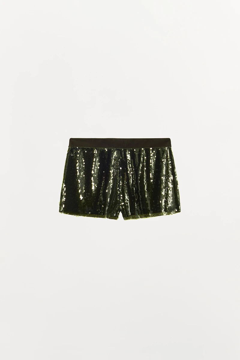 SEQUIN COMBO SHORTS