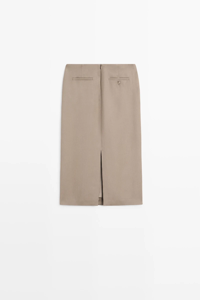 Flowing straight midi skirt - STUDIO