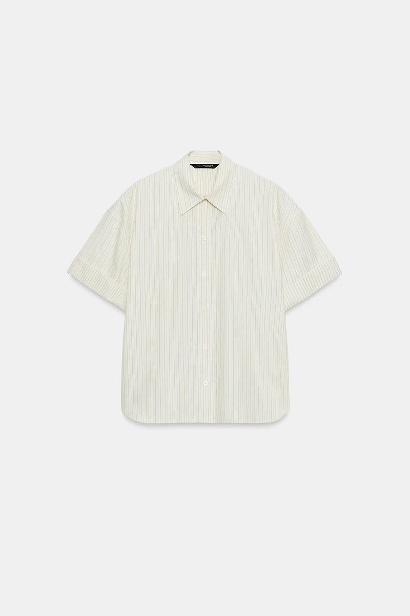 OVERSIZED STRIPED POPLIN SHIRT
