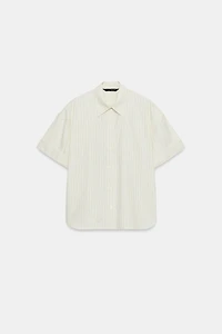 OVERSIZED STRIPED POPLIN SHIRT