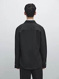 Wool blend overshirt with pockets