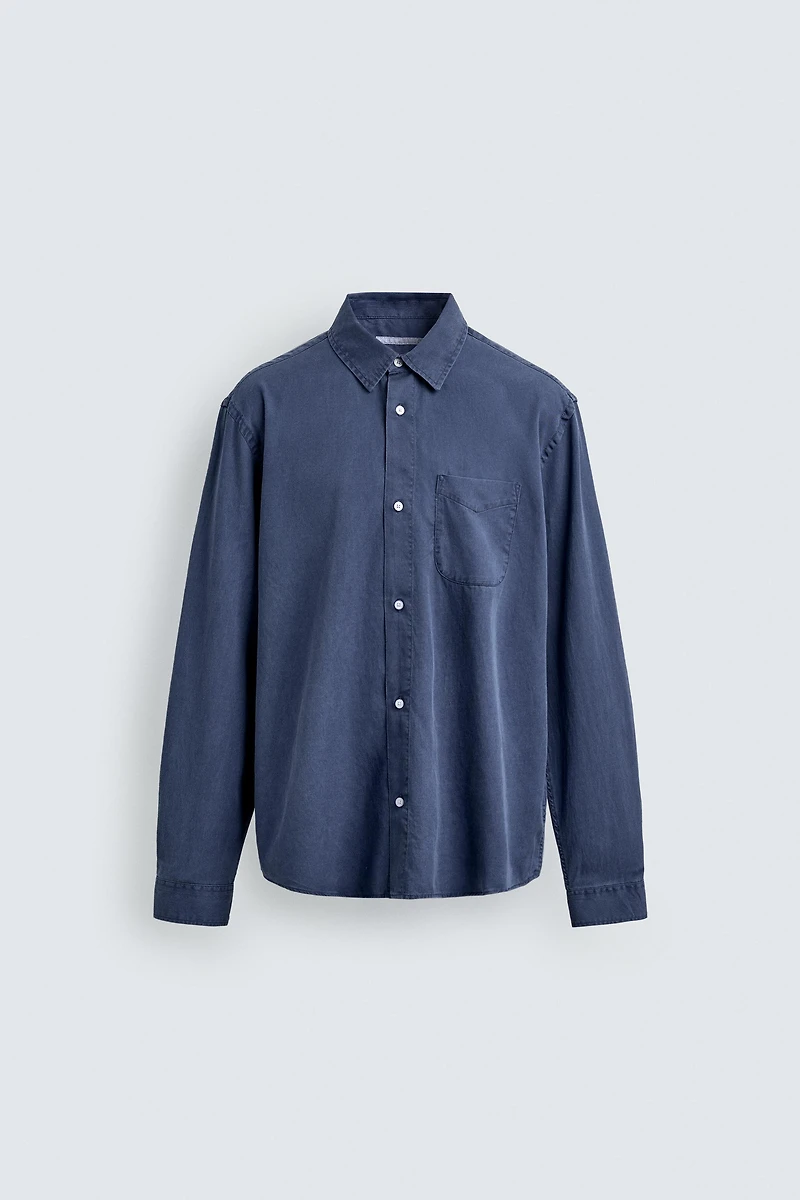 REGULAR FIT LYOCELL - COTTON SHIRT