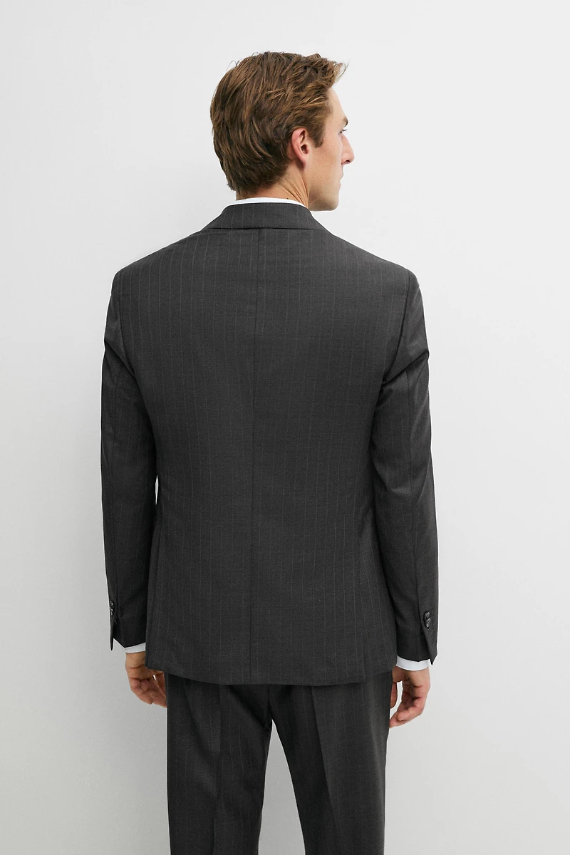 100% wool striped suit trousers