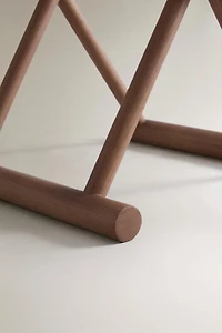 FOLDING ASH WOOD AND COTTON STOOL