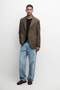 100% wool houndstooth blazer