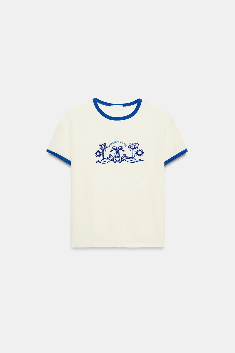 T-SHIRT MANCHES COURTES BRODERIES