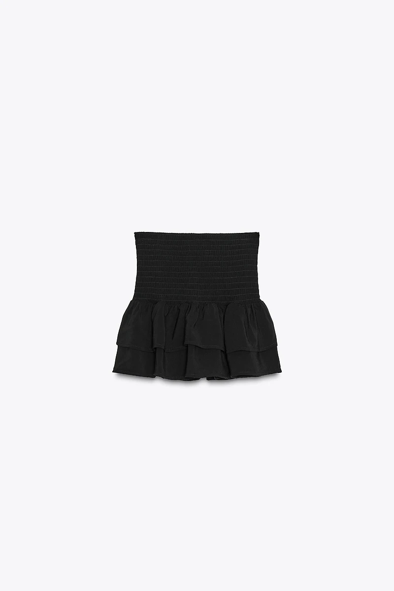 BERMUDA TAILLE HAUTE AVEC VOLANTS