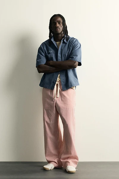 PANTALON BAGGY À RAYURES