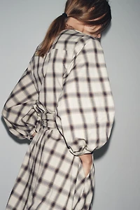 ZW COLLECTION PLAID SHIRT DRESS