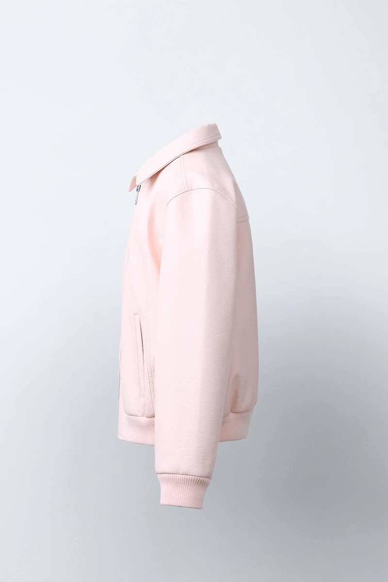 BLOUSON BOMBER EFFET MATIÈRE SYNTHÉTIQUE