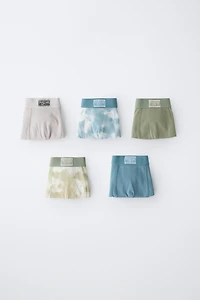 6-14 ANS/ LOT DE CINQ BOXERS ÉTIQUETTE