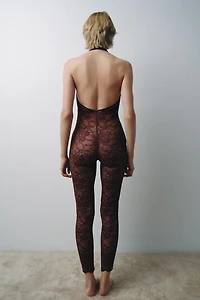 LACE HALTER JUMPSUIT