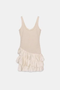ROBE COURTE BIMATIÈRE À VOLANTS