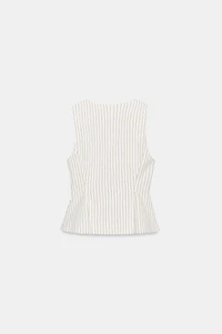 STRIPED PEPLUM VEST