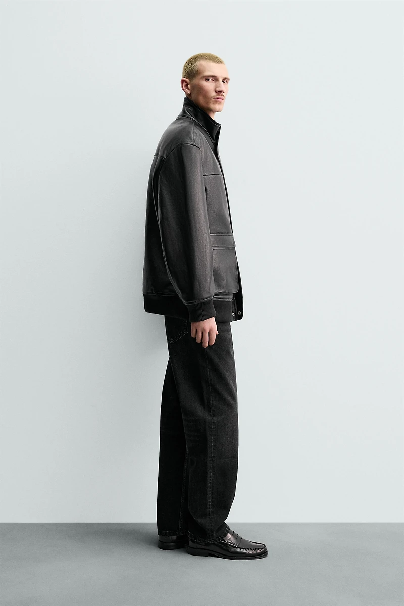BLOUSON RELAXED FIT EN CUIR ORIGINS