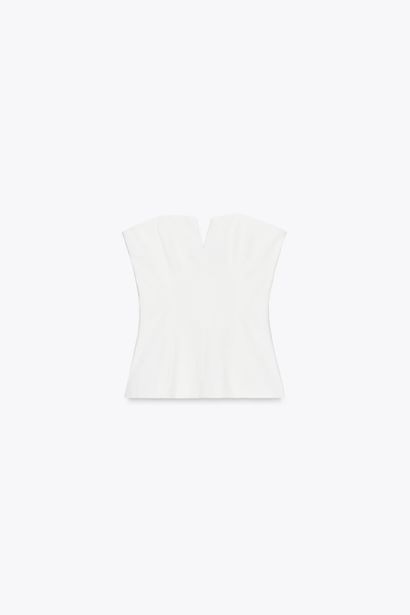 TOP EFFET LIN BUSTIER