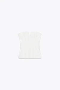 TOP EFFET LIN BUSTIER