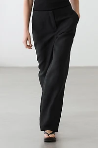 Flowing straight-leg linen trousers