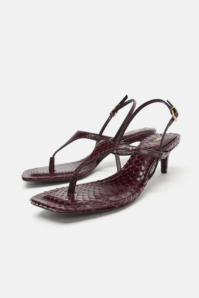 EMBOSSED LEATHER SANDALS