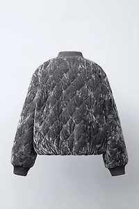 VELVET JEWELED BOMBER JACKET