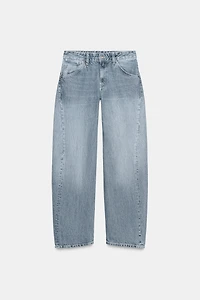 TRF LOW RISE CROPPED JEANS WITH DISPLACED SEAMS