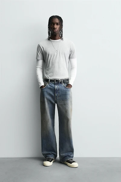 VINTAGE EFFECT BAGGY FIT JEANS