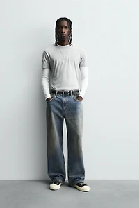 VINTAGE EFFECT BAGGY FIT JEANS