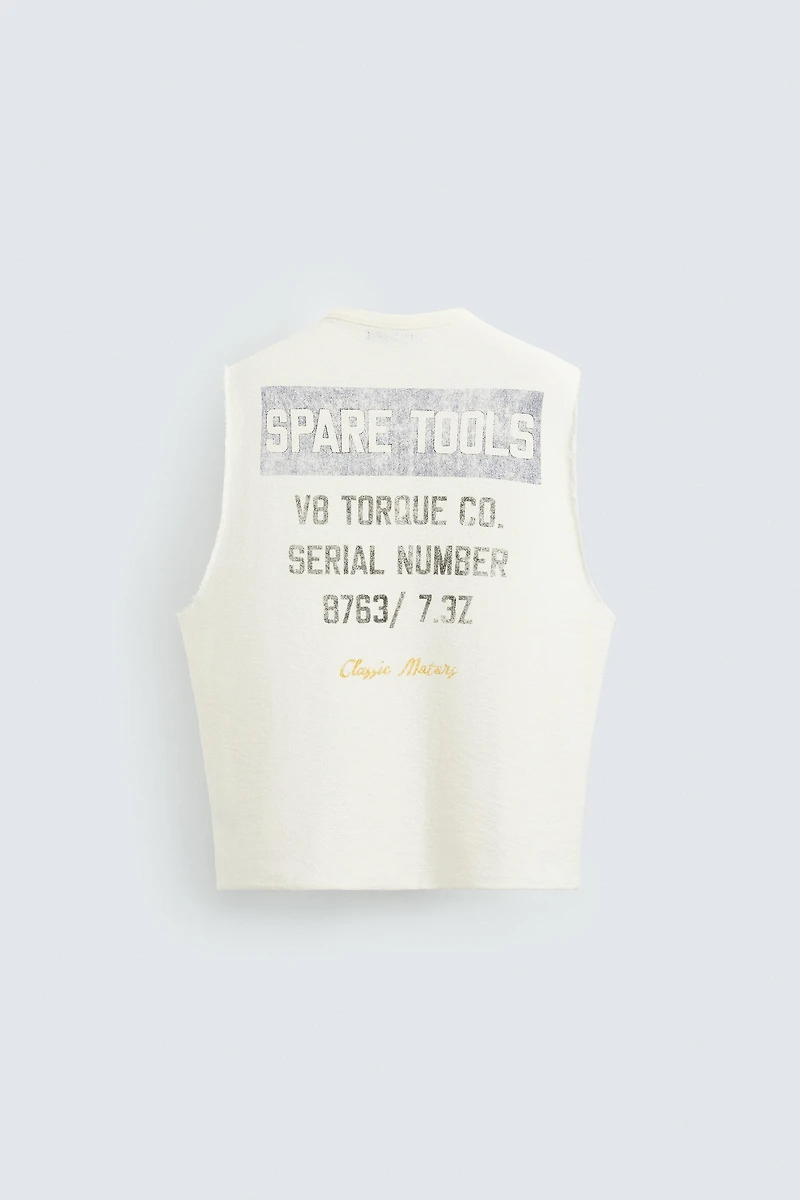 T-SHIRT TANK EN MAILLE IMPRIMÉ DÉLAVÉ