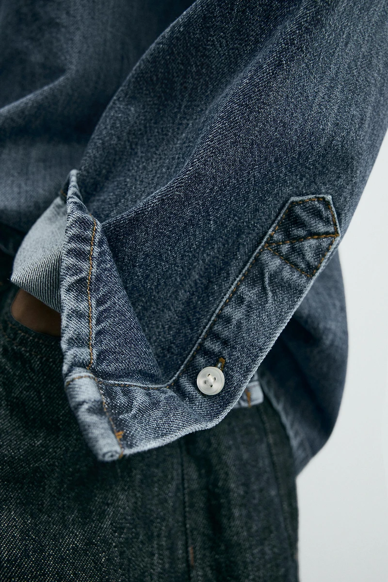 WASHED DENIM OVERSHIRT