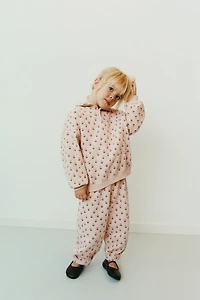 FLORAL POLO SWEATSHIRT