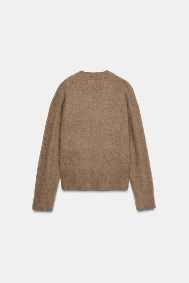 BRUSHED EFFECT KNIT SWEATER
