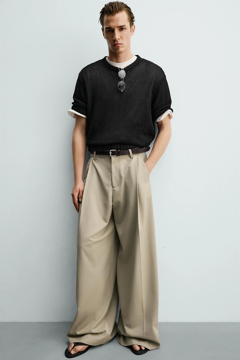 PLEATED WIDE FIT PANTS