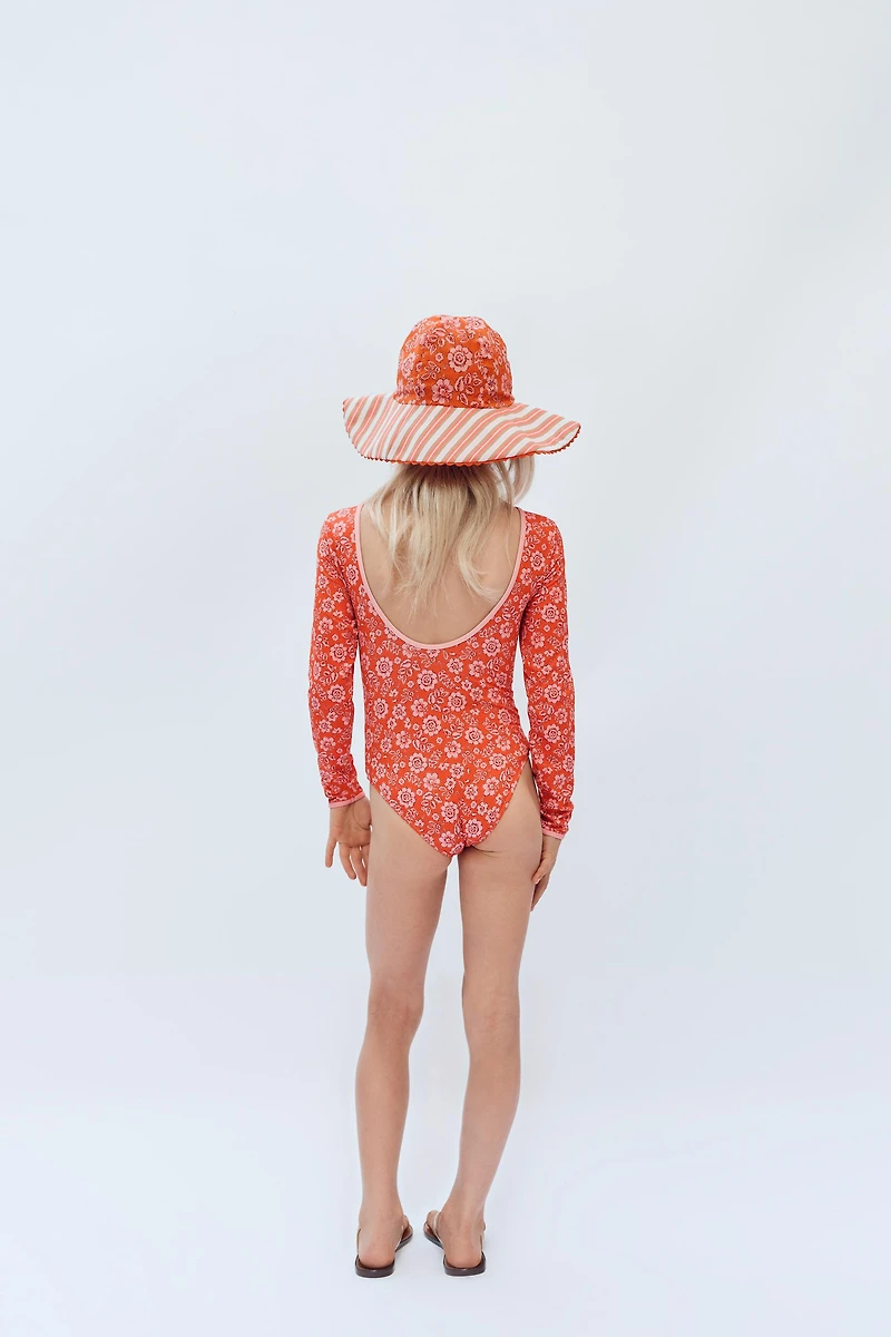 2-14 YEARS/ LIMITED EDITION FLORAL AND STRIPED HAT