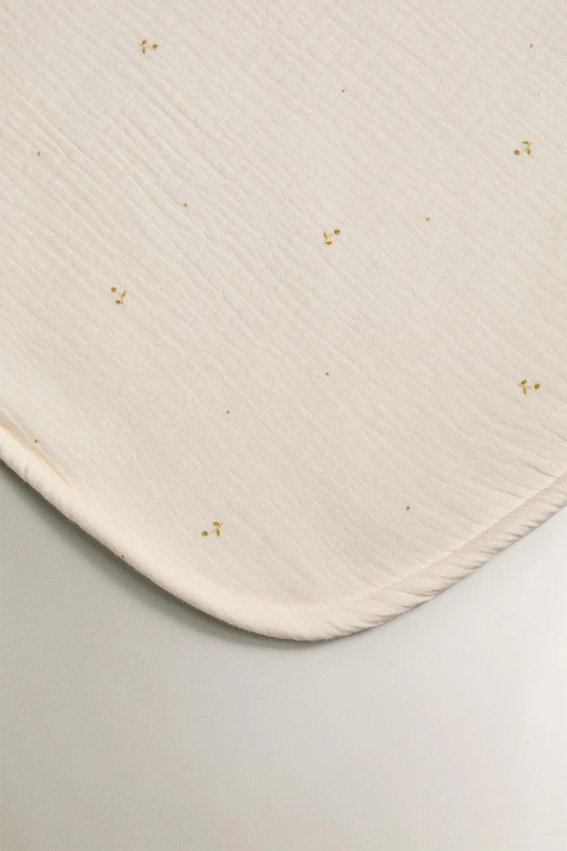 KIDS FLORAL FLEECE CHIFFON BLANKET