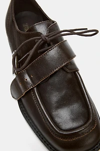 LEATHER BUCKLE LOAFERS