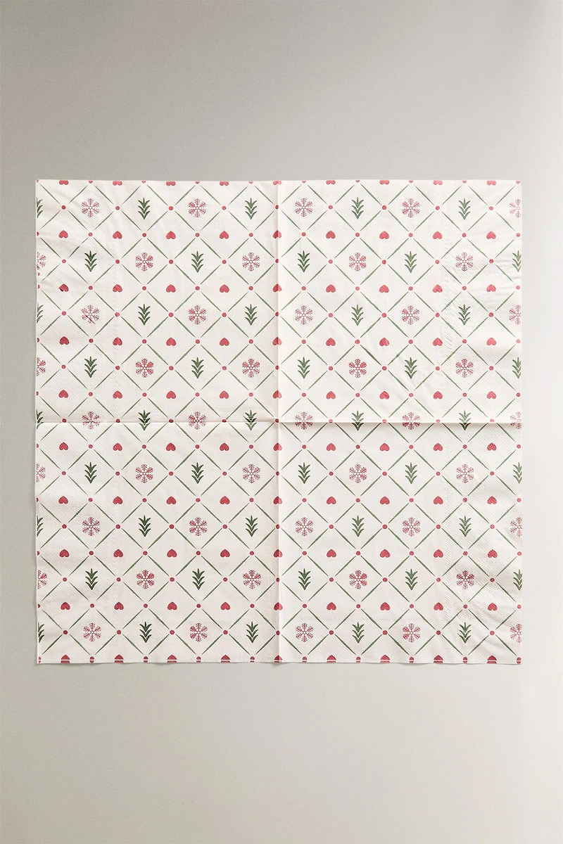 LOT SERVIETTES DE TABLE PAPIER DÉTAILS NOËL (LOT DE 20)