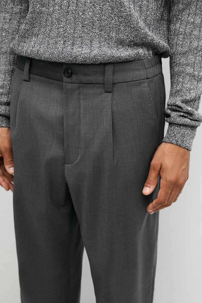 100% wool straight-leg pants